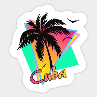 Cuba Cool 80s Sunset Sticker